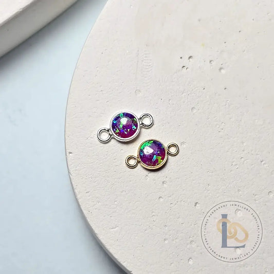4Mm Purple Opal Connector Charm