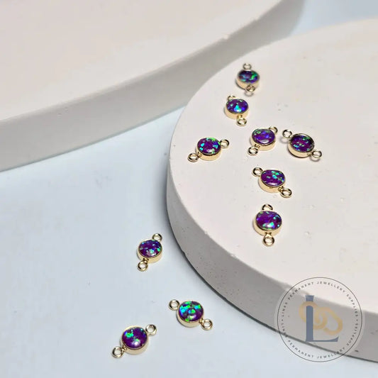 4Mm Purple Opal Connector Charm