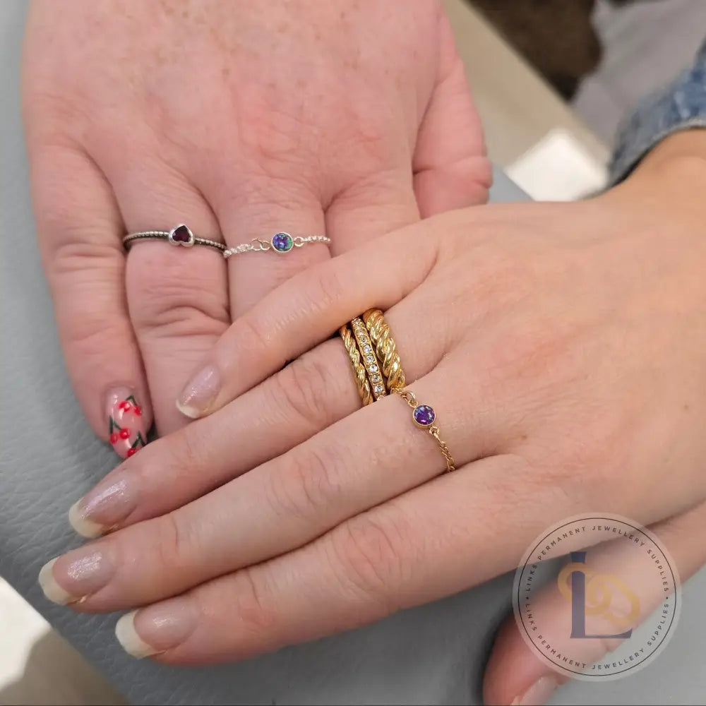 4mm Purple Opal Connector Charm