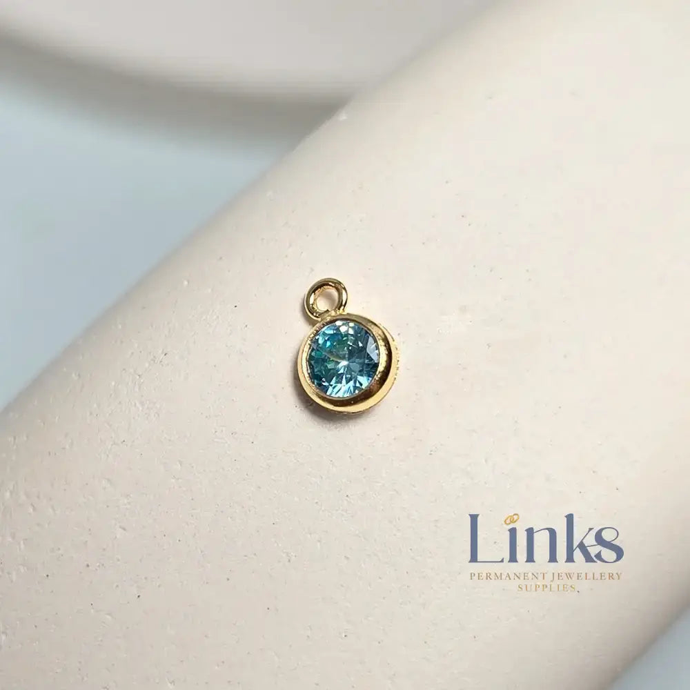 4mm Gold Filled Birthstone Pendant Charm - Links Permanent Jewellery Supplies