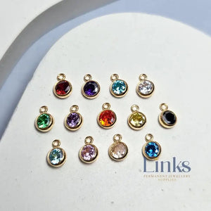 4Mm Gold Filled Birthstone Pendant Charm Full Set Of 13 Connector Charms