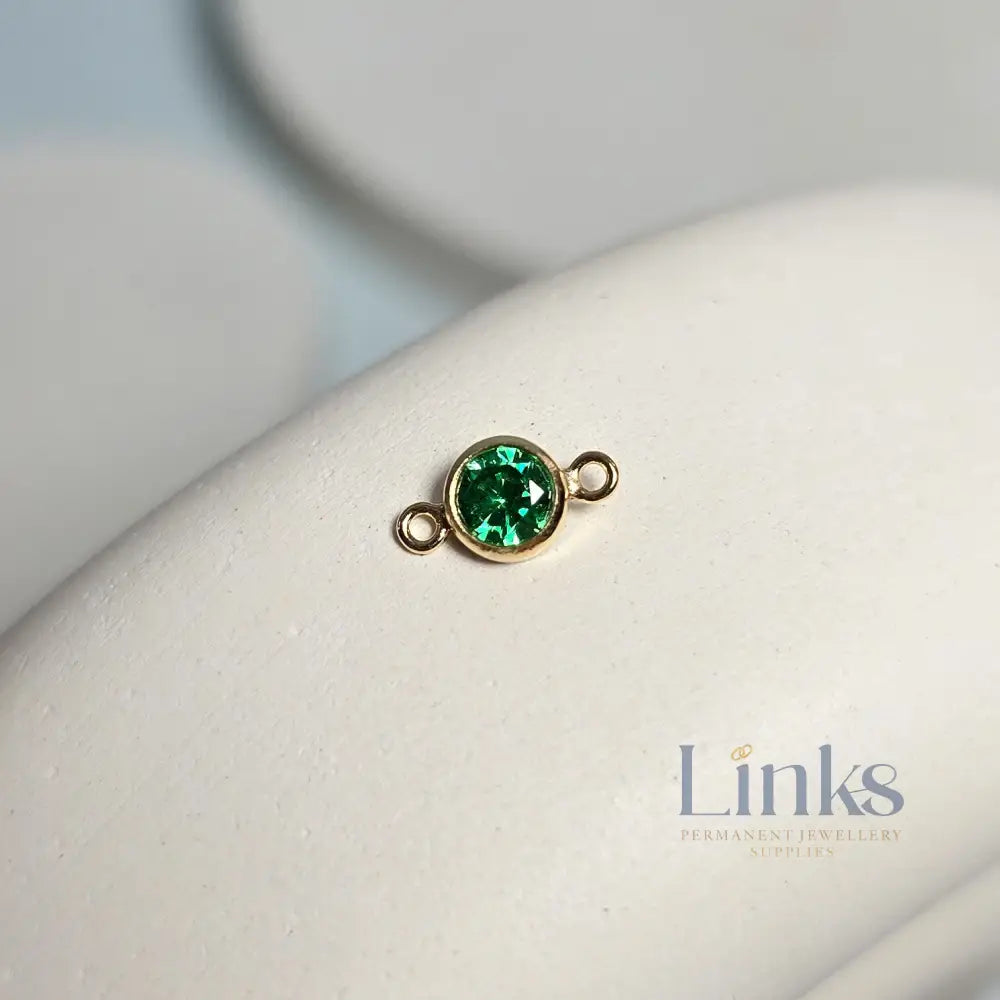 4mm Sterling Silver Birthstone Connector Charm - Links Permanent Jewellery Supplies