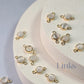 4Mm White Cat’s Eye Connector Charm