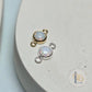 4mm White Opal Connector Charm - Links Permanent Jewellery Supplies