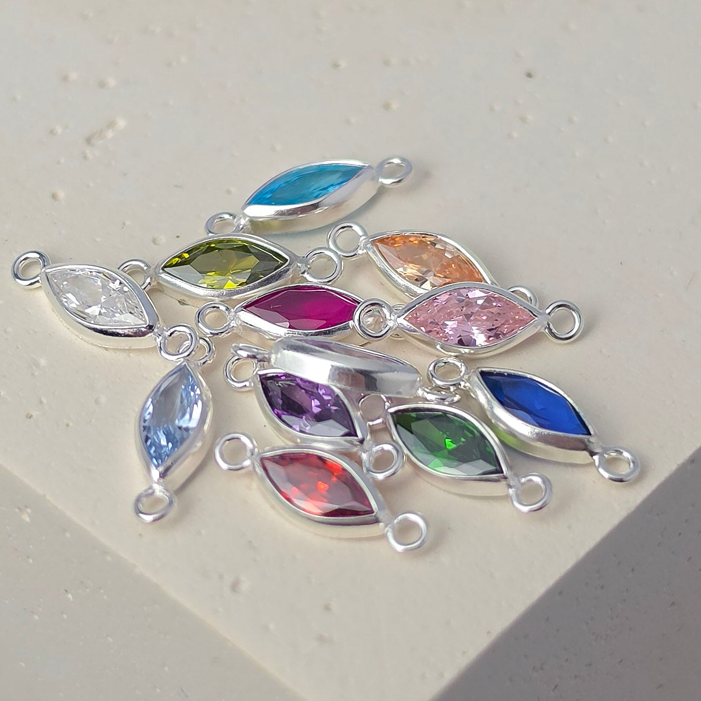 6mm Marquise Birthstone Connector