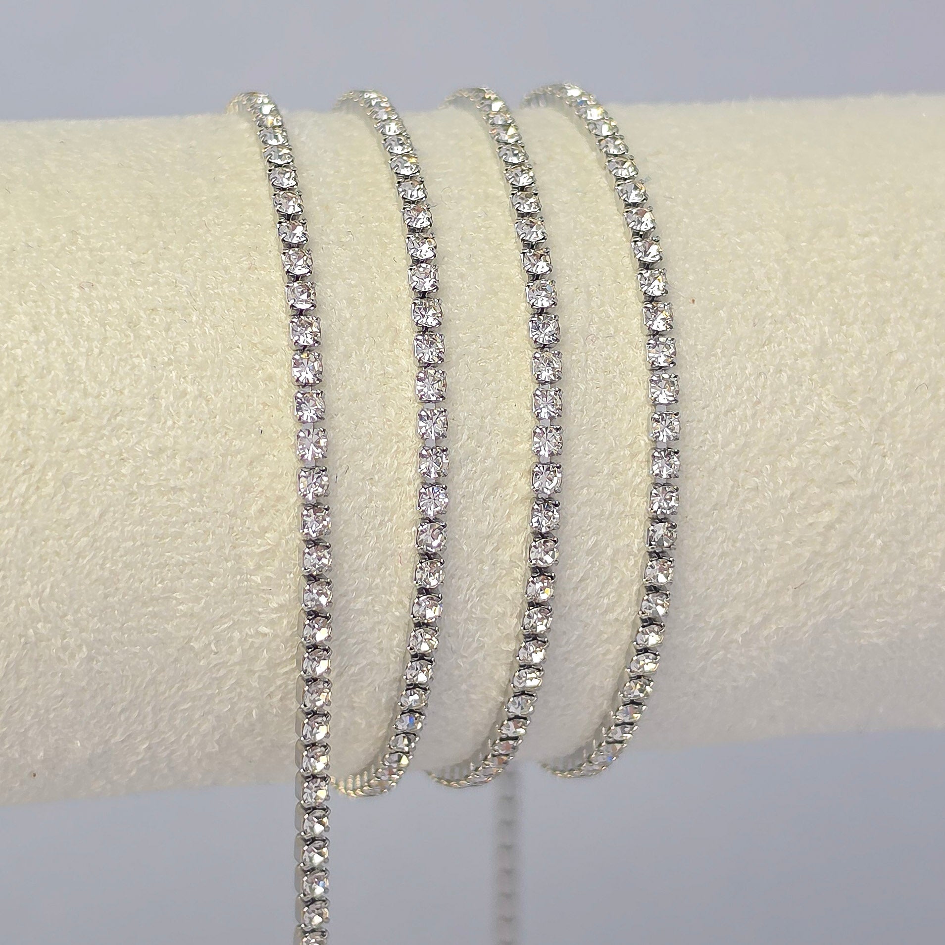 2mm PVD Stainless Steel Tennis Chain - Stainless Steel / 1 Meter