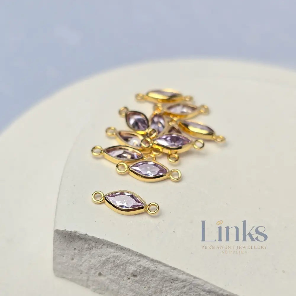 6mm Marquise Birthstone Connector 14k Gold Filled / June - Alexandrite