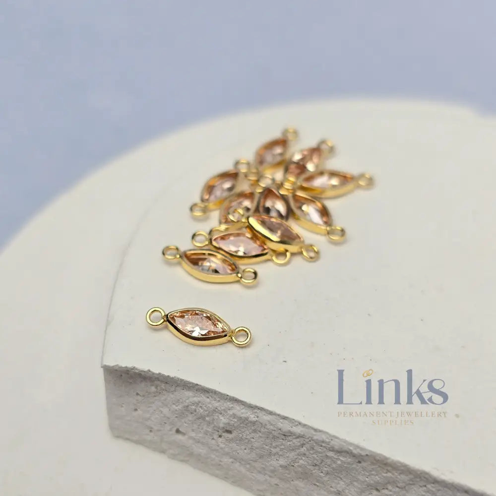 6mm Marquise Birthstone Connector 14k Gold Filled / November - Topaz