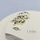 6mm Marquise Birthstone Connector Sterling silver / August - Peridot