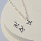 Sterling Silver Star Petal CZ Pendant Charm Charms