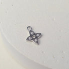 Sterling Silver Star Petal CZ Pendant Charm Charms