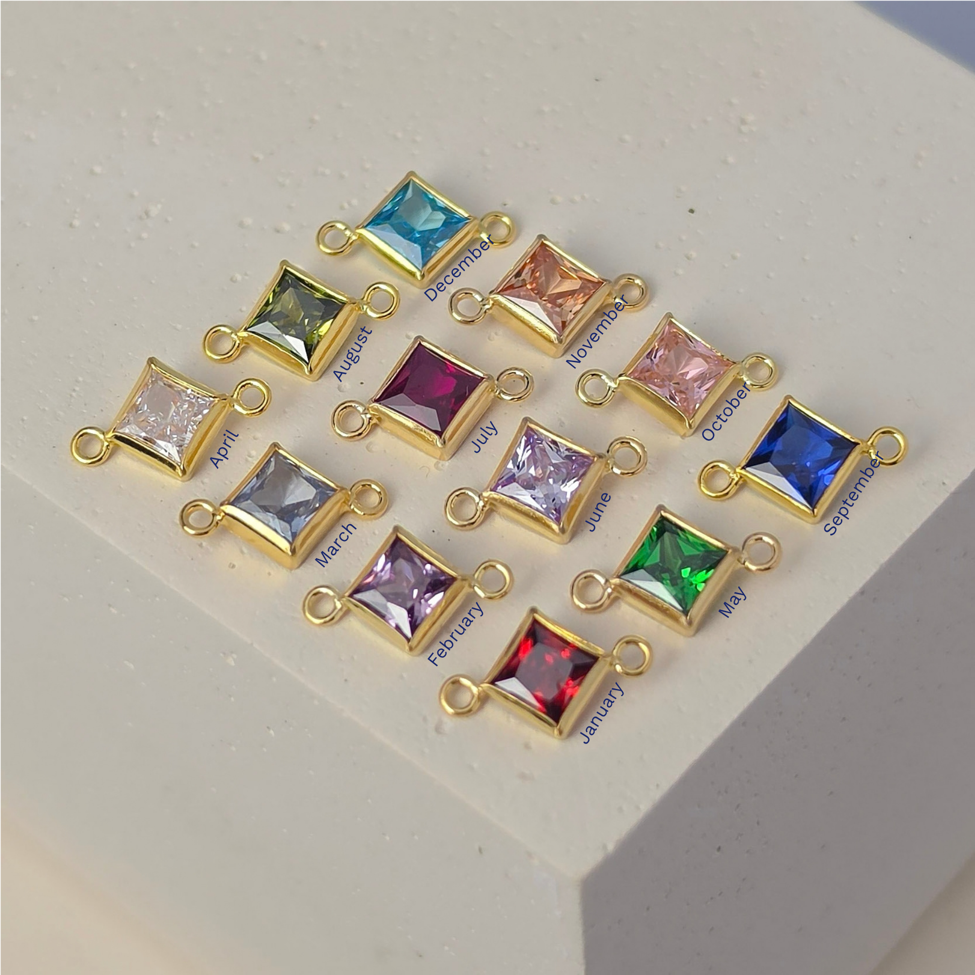 4mm Diamond Birthstone Connector