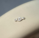 Cubic Zirconia Evil Eye Connector Charm Sterling Silver