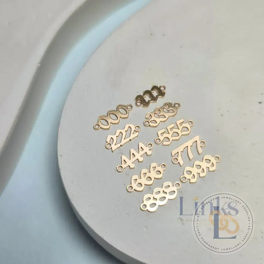 14k Gold Filled Angel Number Connectors - Links Permanent Jewellery Supplies