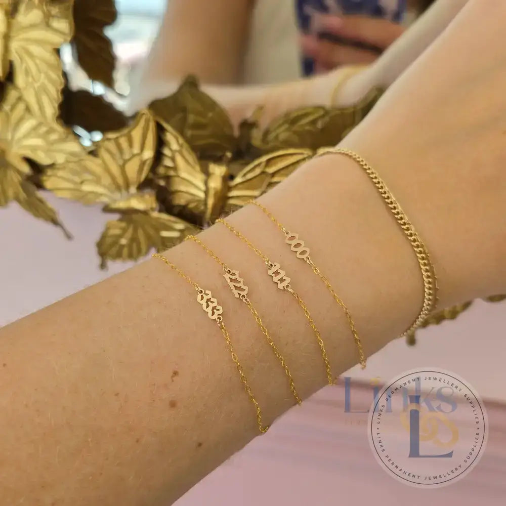 14k Gold Filled Angel Number Connectors - Links Permanent Jewellery Supplies