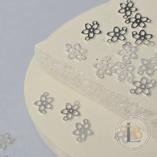 Cherry Blossom Connector Charm - 14k Gold Filled & Sterling Silver