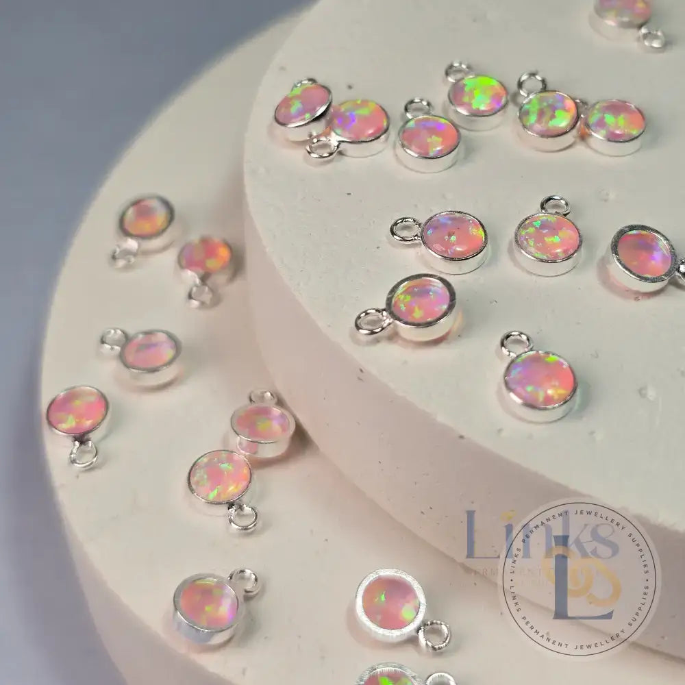 4Mm Pink Opal Pendant Charm