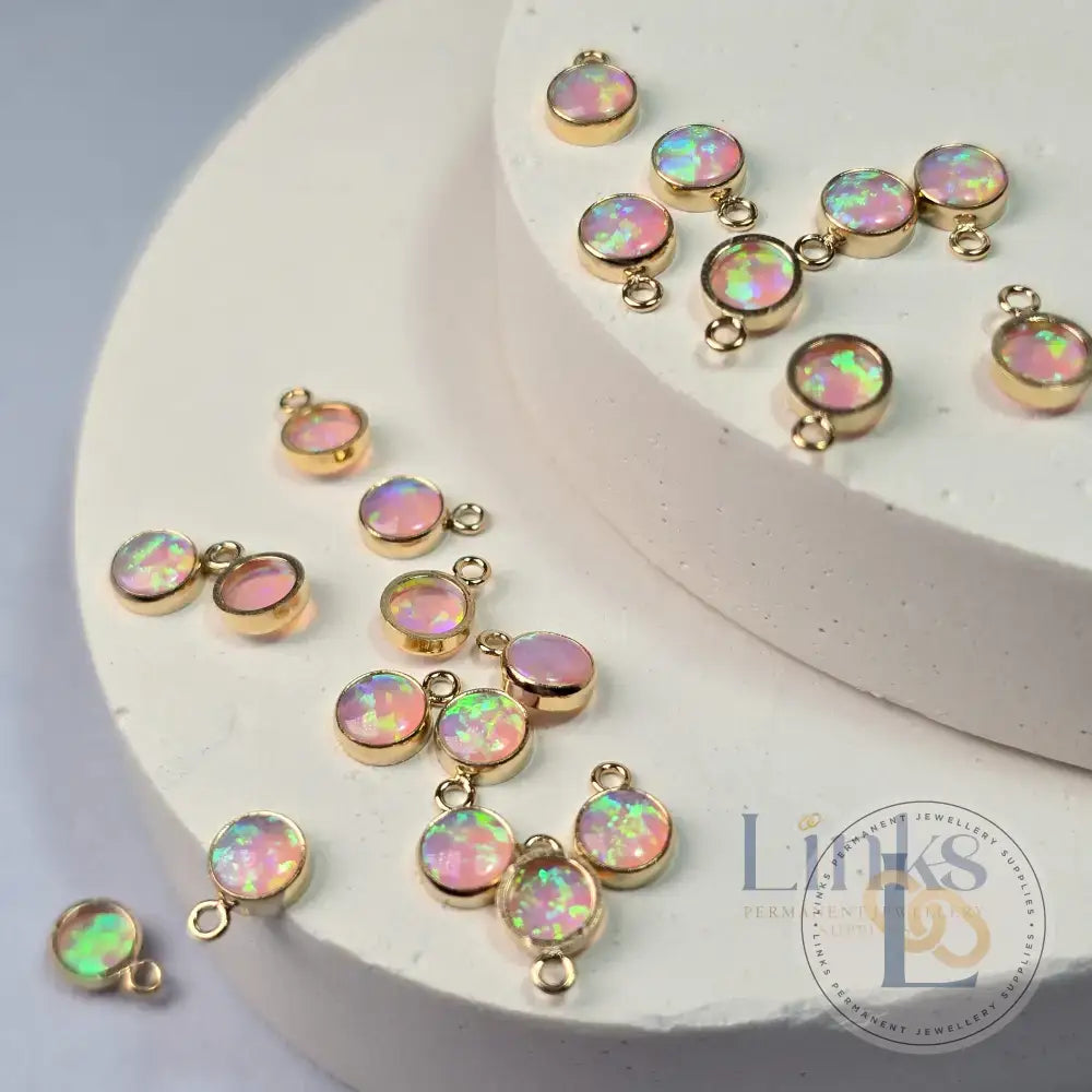 4Mm Pink Opal Pendant Charm
