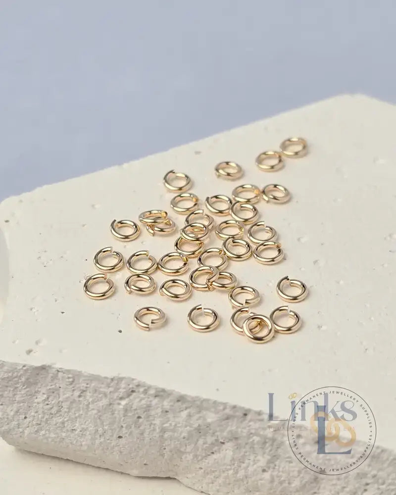925 Sterling Silver & 14k Gold Filled Jump Rings 3mm (22 & 24 Ga) - 20 pack 14k Gold Filled / 0.64mm wire diameter 22