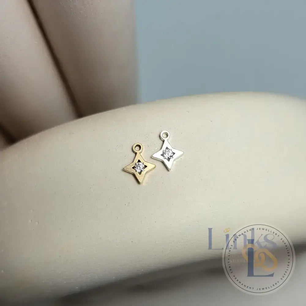 Mini Cubic Zirconia Star Charm - Links Permanent Jewellery Supplies