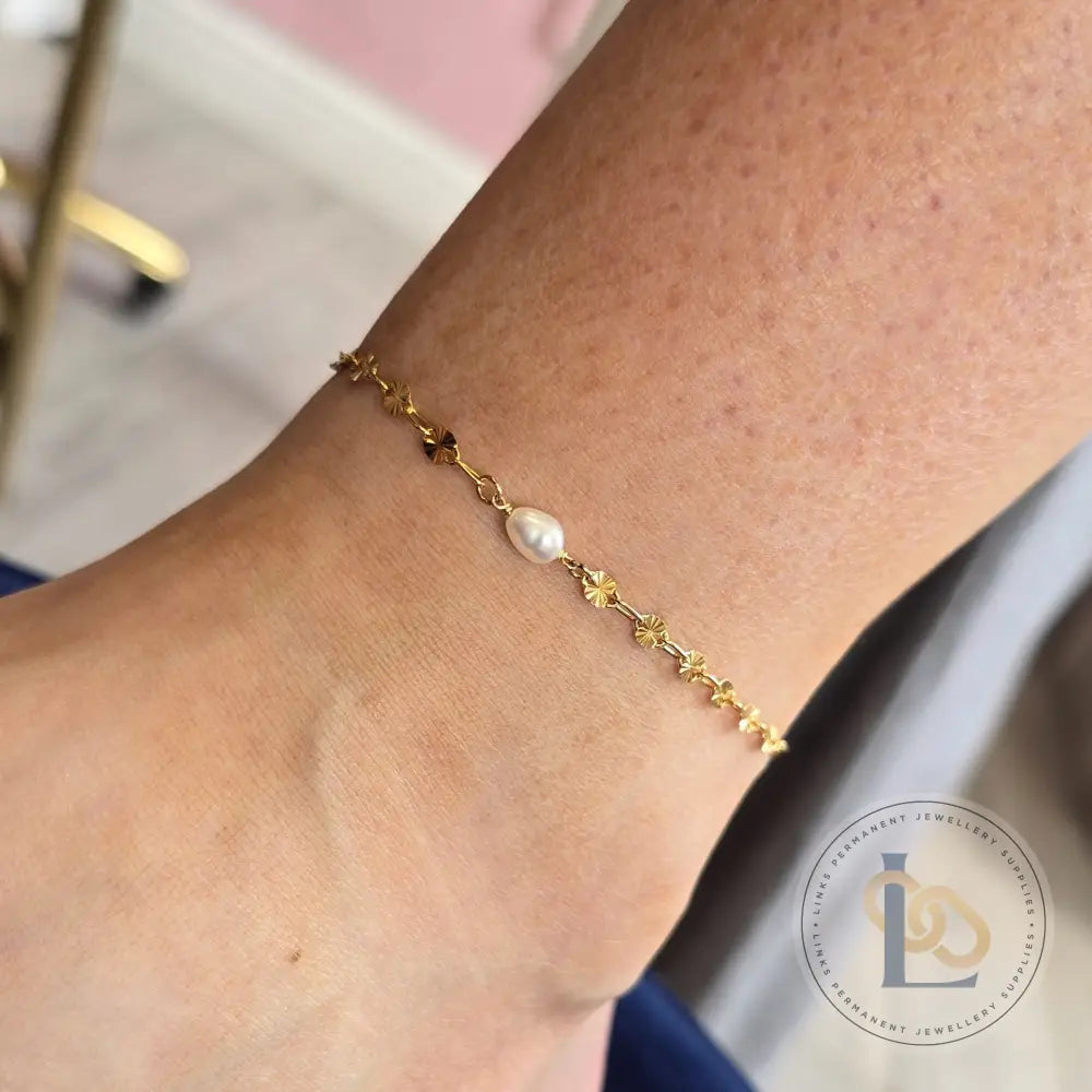 Freshwater Oval Pearl Connector Charm