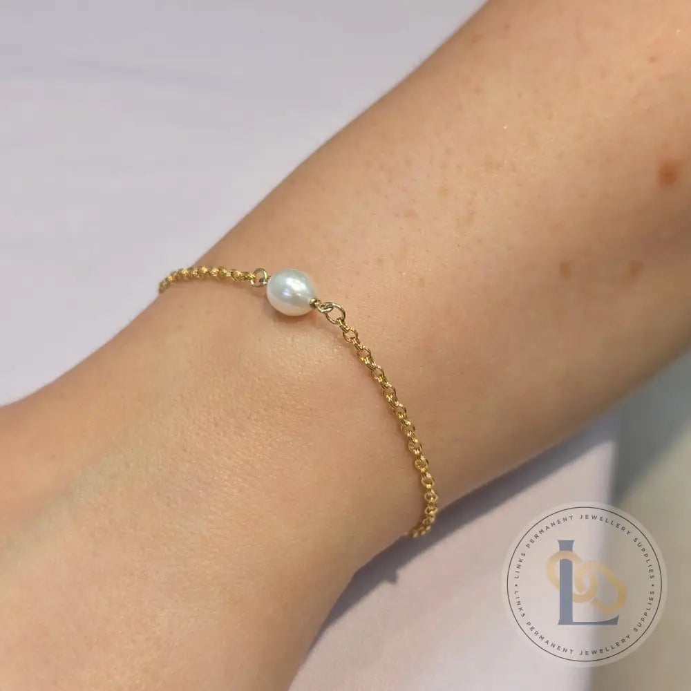 Freshwater Round Pearl Connector Charm