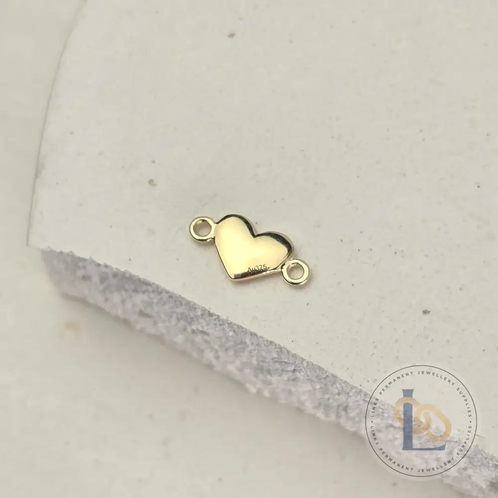 Luxury 9k Solid Gold Heart Connector Charm
