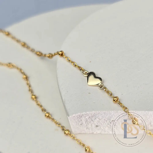 Luxury 9k Solid Gold Heart Connector Charm