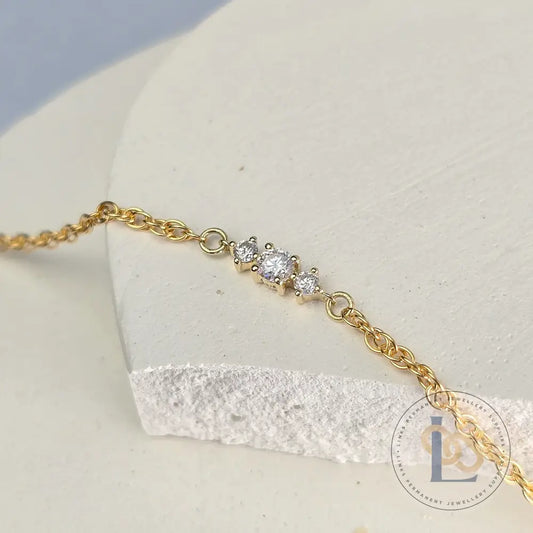 Luxury 9k Solid Gold Moissanite Connector Charm