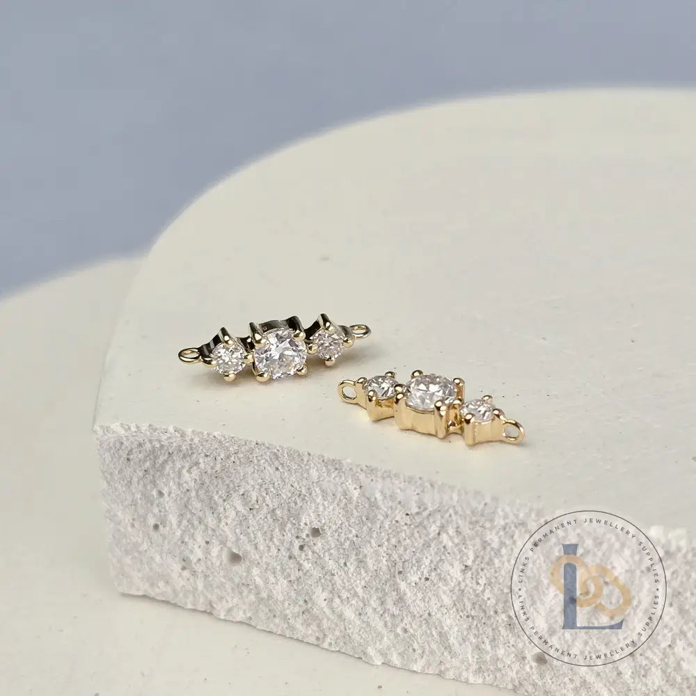 Luxury 9k Solid Gold Moissanite Connector Charm
