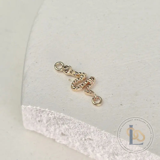 Luxury 9k Solid Gold Snake Connector Charm
