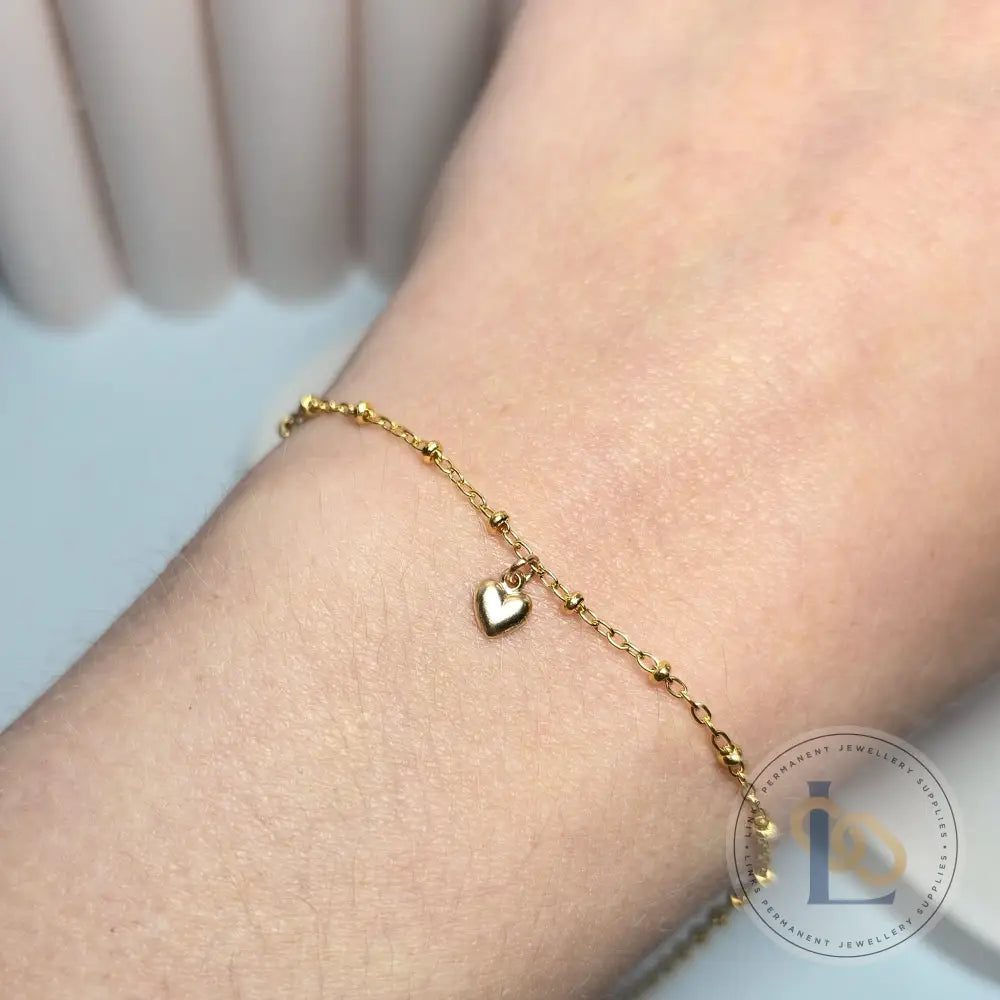 Mini 14k Gold Filled Heart Charm - Links Permanent Jewellery Supplies