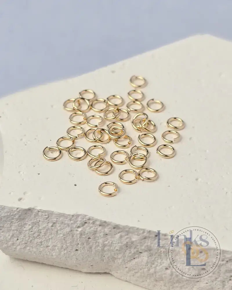 925 Sterling Silver & 14k Gold Filled Jump Rings 3mm (22 & 24 Ga) - 20 pack 14k Gold Filled / 0.5mm wire diameter 24