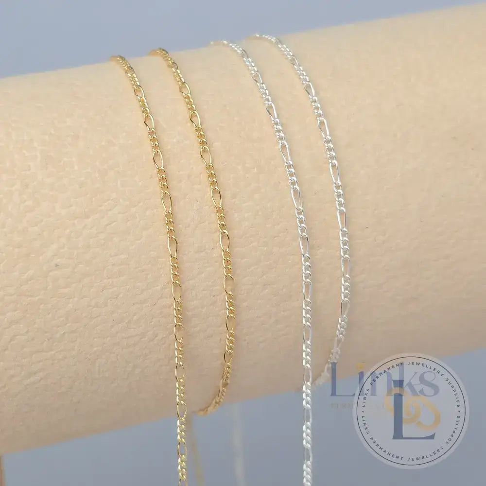 1.3mm Mini Figaro - 14k Gold Filled & 925 Sterling Silver