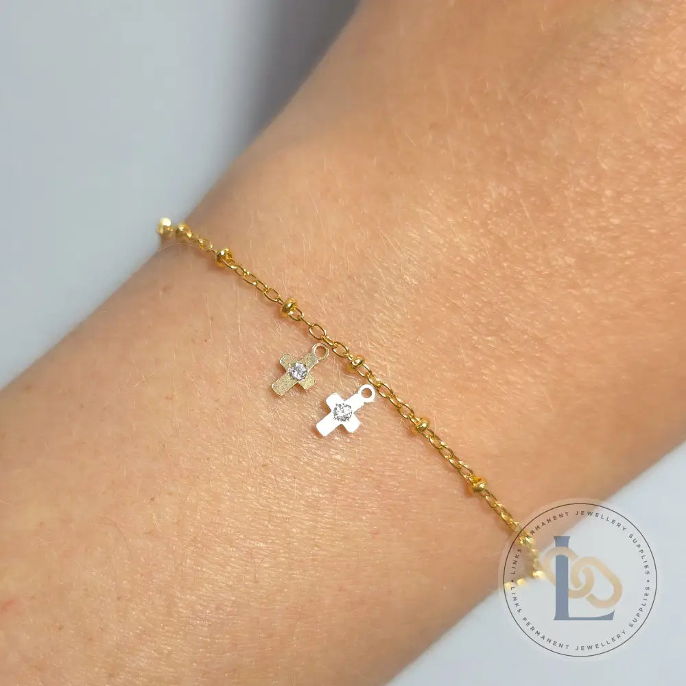 Mini Cubic Zirconia Cross Charm