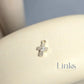 Mini Cubic Zirconia Cross Charm Sterling Silver