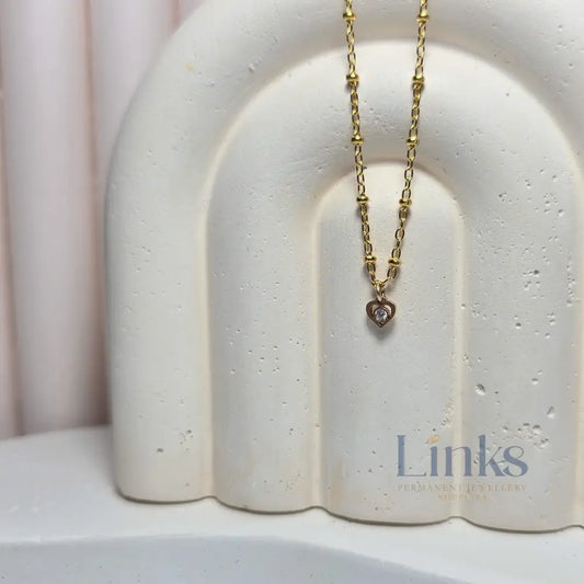 Mini Cubic Zirconia Heart Charm - Links Permanent Jewellery Supplies