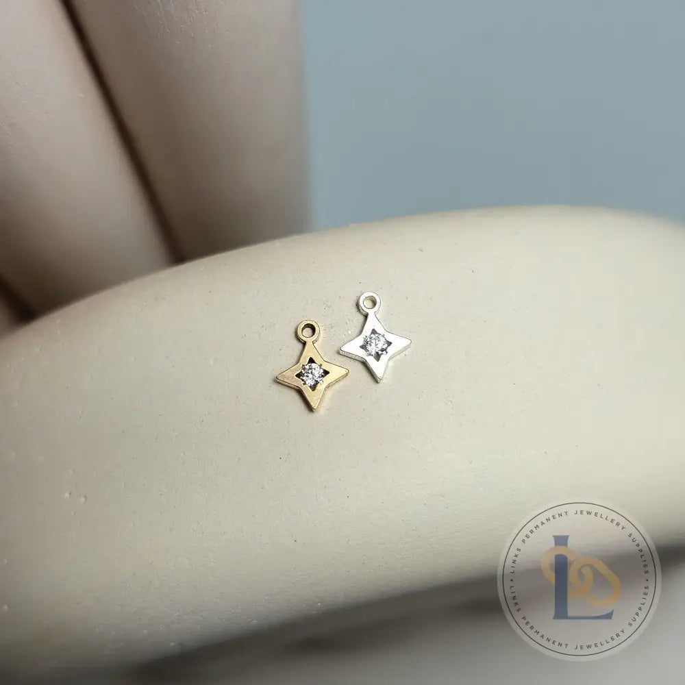 Mini Cubic Zirconia Star Charm - Links Permanent Jewellery Supplies