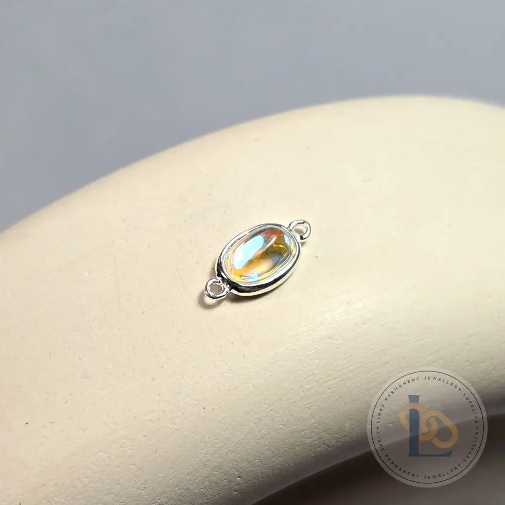 Oval Moonstone Connector Charm