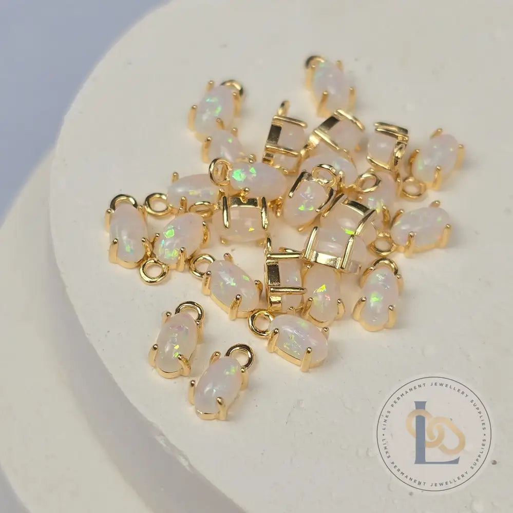 Oval Opal Pendant Charm Charms