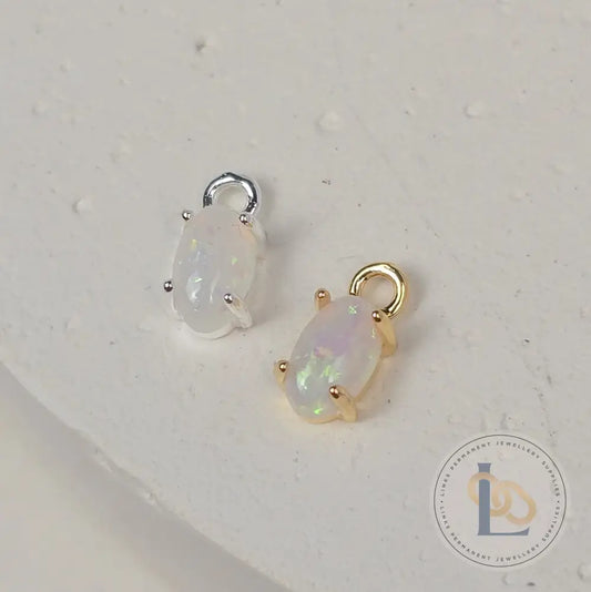 Oval Opal Pendant Charm Charms