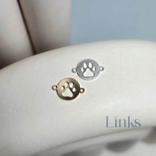 Paw Print Disk Connector Charm - Links Permanent Jewellery Supplies