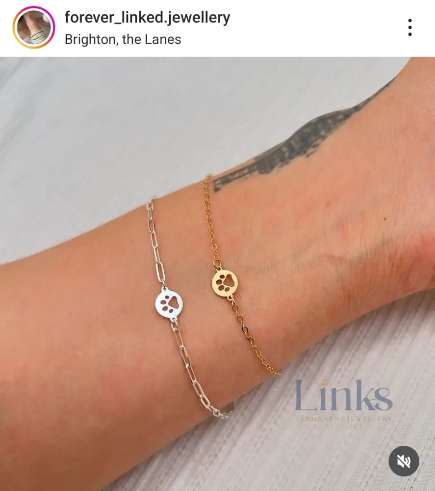 Paw Print Disk Connector Charm