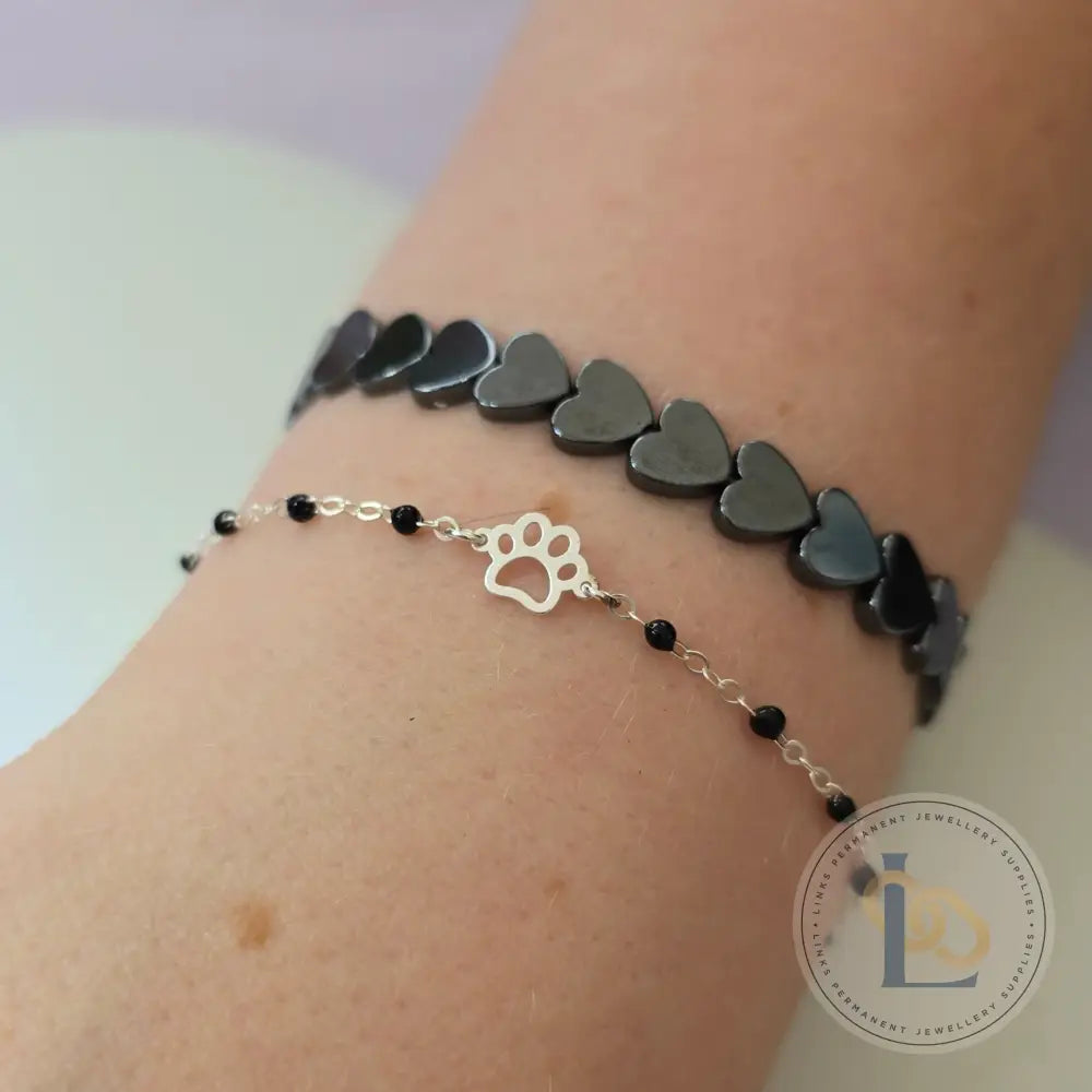 Paw Print Outline Connector Charm