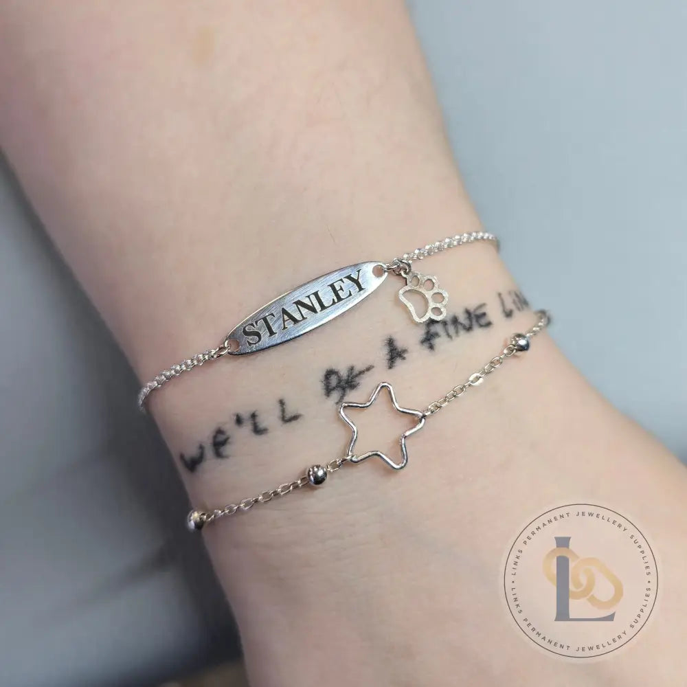 Paw Print Outline Connector Charm