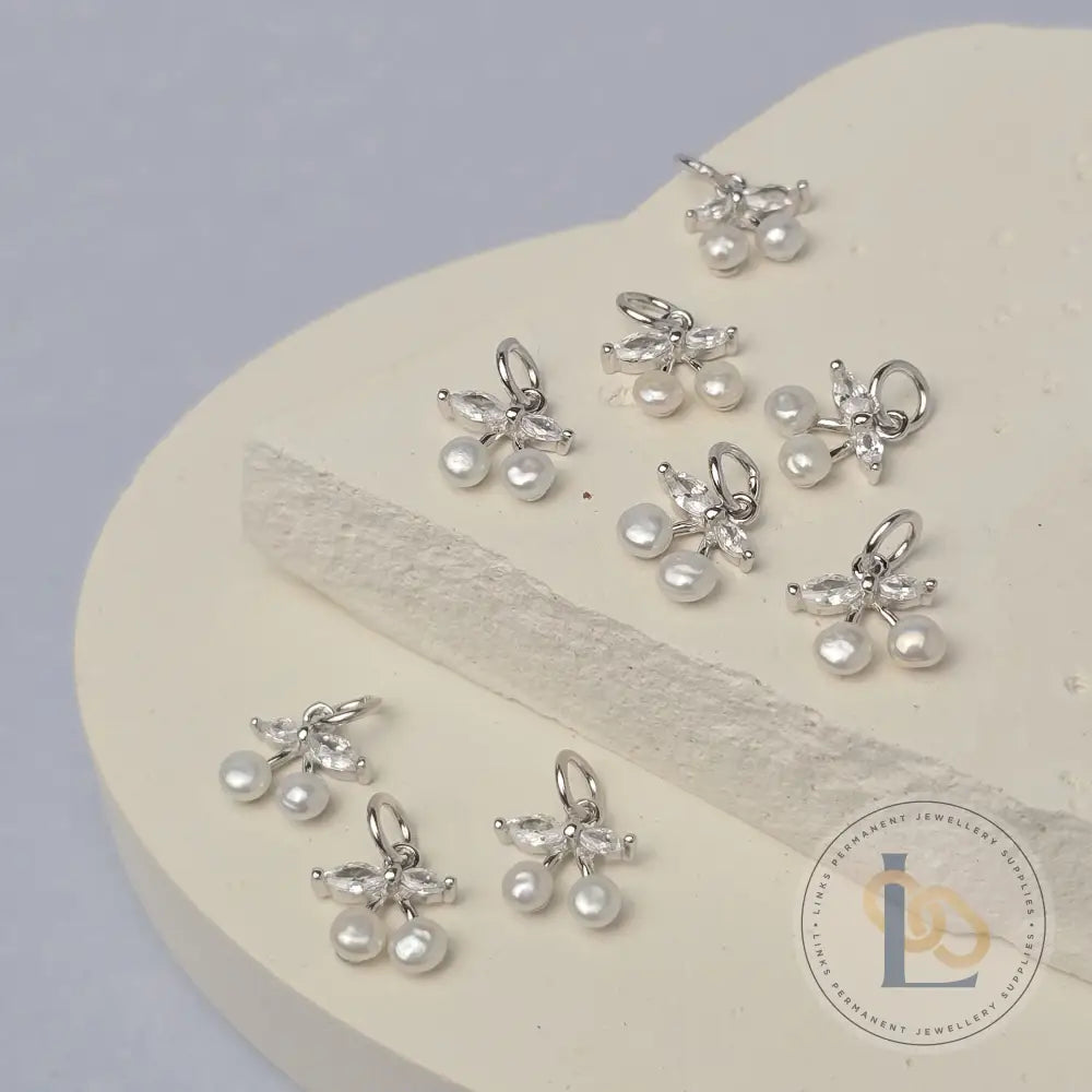 Pearl & CZ Cherry Charm