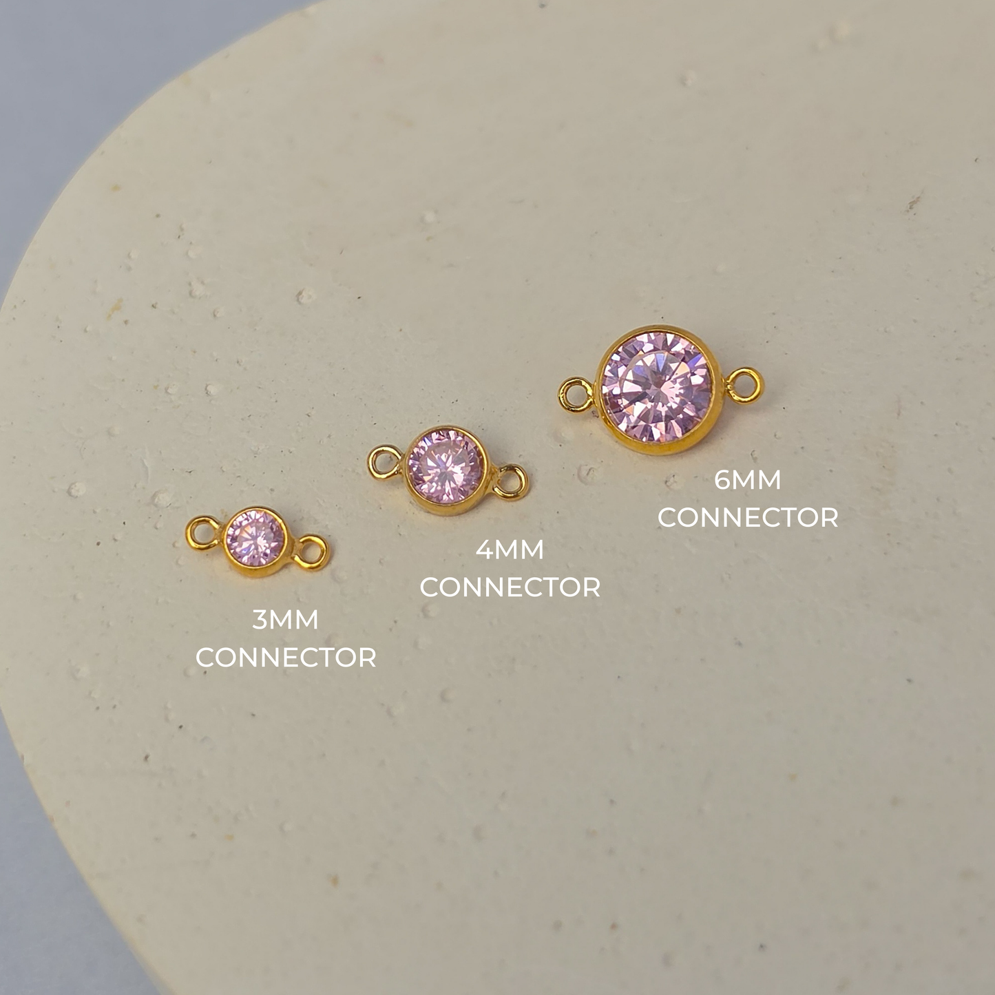 XL 6mm Round Birthstone Connector Charm