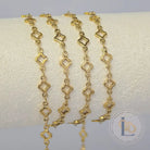 PVD Stainless Steel Clover Chain - 14K Gold PVD / 1 Meter