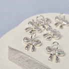 Sterling Silver Crystal Bow Charm