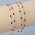 Stained Glass Ruby Enamel Sunburst & Paperclip Chain